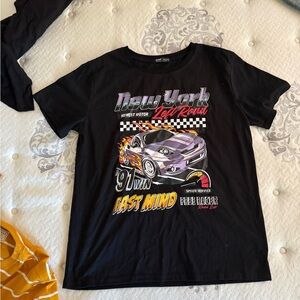 Zara Black Racing Graphic Tee Short Sleeve